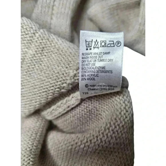 M&S Collezione mens size XL acrylic wool stone full zip soft shell jacket - Picture 6 of 9